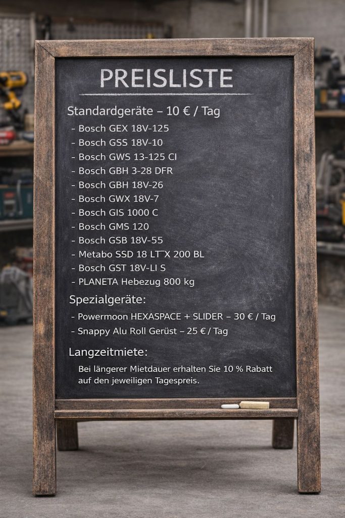 Preisübersicht