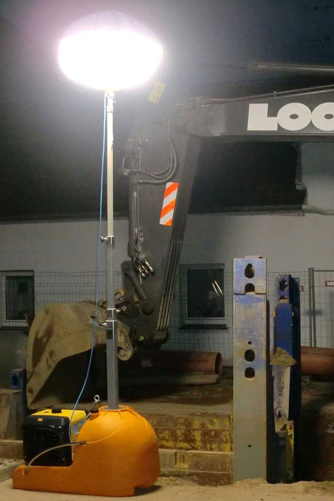 Powermoon HEXASPACE + SLIDER – Baustellenbeleuchtung